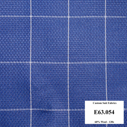 E63.054 Kevinlli V5 - Vải Suit 60% Wool - Xanh Caro